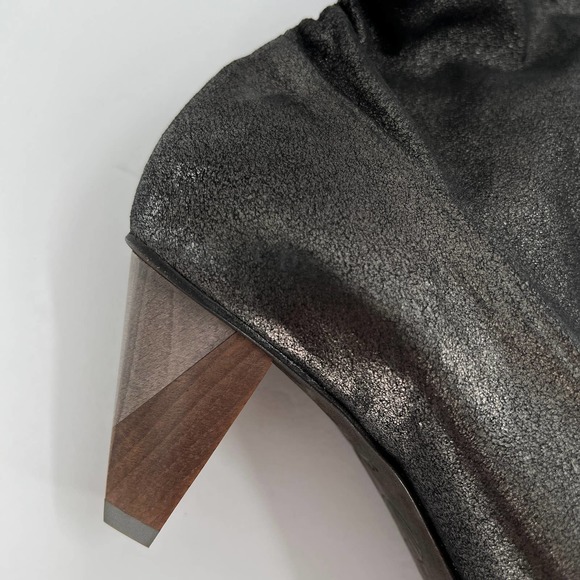 COCLICO Shoes Womens 37 Gray Metallic Juno Boot Stretch Anthracite Scrunch - Picture 8 of 12